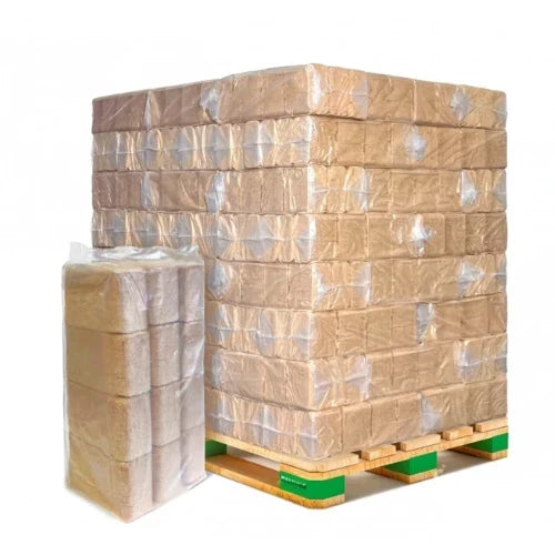 Dřevěné brikety RUF tvrdé – fólie, paleta 960 kg (96 × 10 kg)